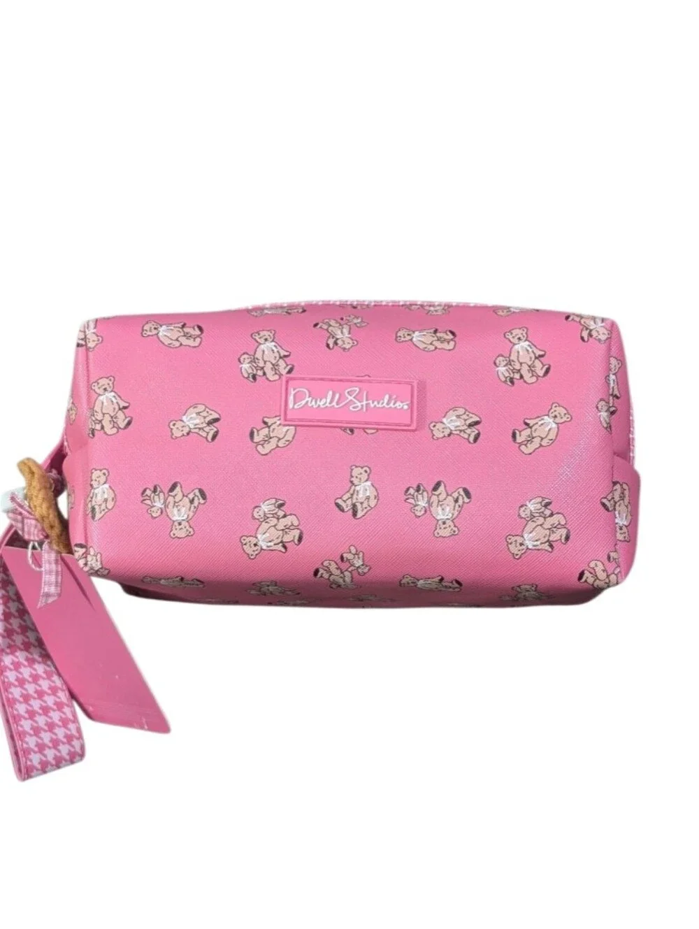 Dwell Studios Pink Teddy Print Cosmetic Bag
